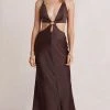 Bec&Bridge NEW FELIX V MAXI DRESS - CHOCOLATE