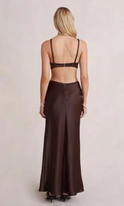 Bec&Bridge NEW FELIX V MAXI DRESS - CHOCOLATE