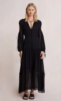 Bec&Bridge Dresses CHARLOTTE LONG SLEEVE MAXI DRESS - BLACK