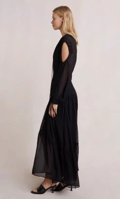 Bec&Bridge Dresses CHARLOTTE LONG SLEEVE MAXI DRESS - BLACK