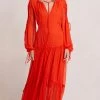 Bec&Bridge CHARLOTTE LONG SLEEVE MAXI DRESS - FLAME