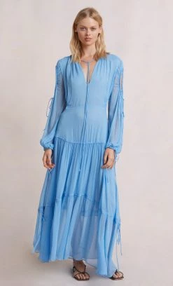Bec&Bridge NEW CHARLOTTE LONG SLEEVE MAXI DRESS - SKY BLUE