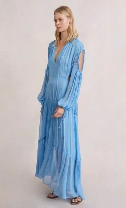 Bec&Bridge NEW CHARLOTTE LONG SLEEVE MAXI DRESS - SKY BLUE