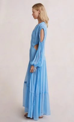 Bec&Bridge NEW CHARLOTTE LONG SLEEVE MAXI DRESS - SKY BLUE