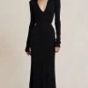 Bec&Bridge MILA KNIT LONG SLEEVE MAXI DRESS - BLACK Dresses