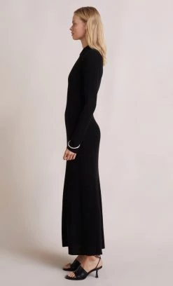 Bec&Bridge MICKEY KNIT LONG SLEEVE MAXI - BLACK NEW