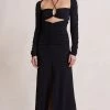 Bec&Bridge ADALINE LONG SLEEVE MAXI DRESS - BLACK