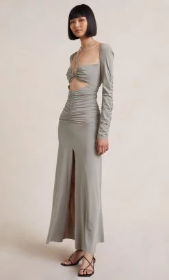 Bec&Bridge Dresses ADALINE LONG SLEEVE MAXI DRESS - TAUPE