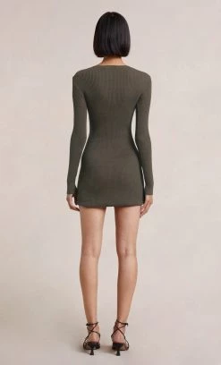 Bec&Bridge NEW SAPPHIRA KNIT LONG SLEEVE MINI DRESS - KHAKI 7 Bec&Bridge NEW SAPPHIRA KNIT LONG SLEEVE MINI DRESS - KHAKI
