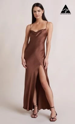 Bec&Bridge ANNIKA COWL MAXI DRESS - CHOCOLATE NEW