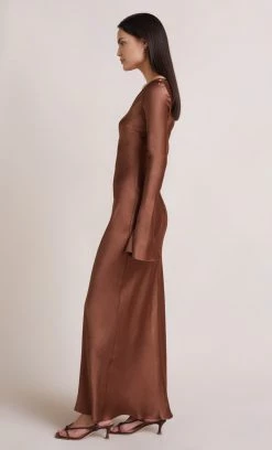 Bec&Bridge ANNIKA LONG SLEEVE MAXI DRESS - CHOCOLATE