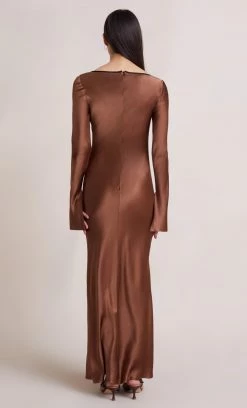 Bec&Bridge ANNIKA LONG SLEEVE MAXI DRESS - CHOCOLATE