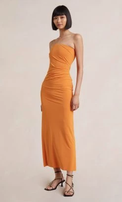 Bec&Bridge NEW MYLA STRAPLESS DRESS - SPICED ORANGE