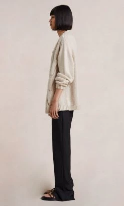 Bec&Bridge ROMANA KNIT CARDIGAN - IVORY MARLE Tops