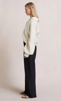 Bec&Bridge MARLENE KNIT POLO - IVORY NEW