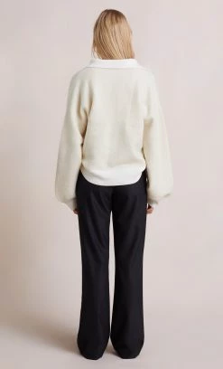 Bec&Bridge MARLENE KNIT POLO - IVORY NEW