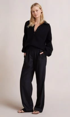 Bec&Bridge MARLENE KNIT POLO - BLACK NEW