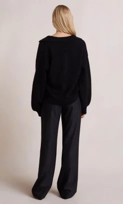 Bec&Bridge MARLENE KNIT POLO - BLACK NEW