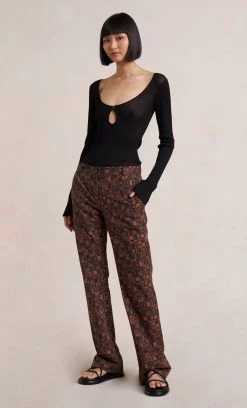 Bec&Bridge ALLY KNIT LONG SLEEVE TOP - BLACK