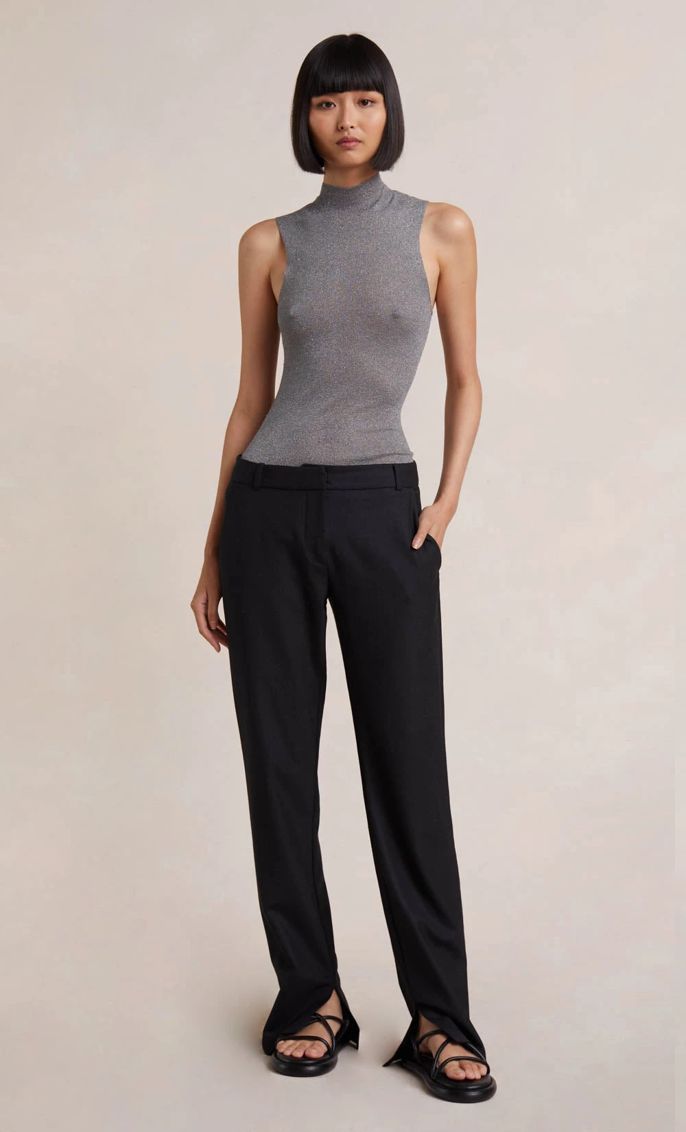 Bec&Bridge SUZA LUREX KNIT TOP - SILVER 1 Bec&Bridge SUZA LUREX KNIT TOP - SILVER