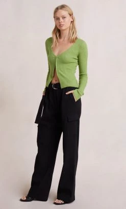 Bec&Bridge JACINTA KNIT CARDIGAN - LIME GREEN Tops