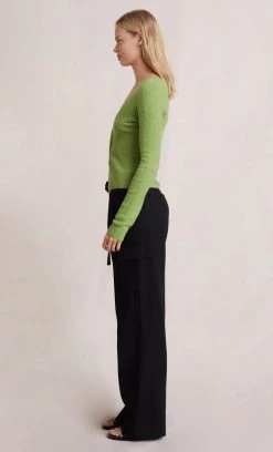 Bec&Bridge JACINTA KNIT CARDIGAN - LIME GREEN Tops