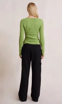 Bec&Bridge JACINTA KNIT CARDIGAN - LIME GREEN Tops