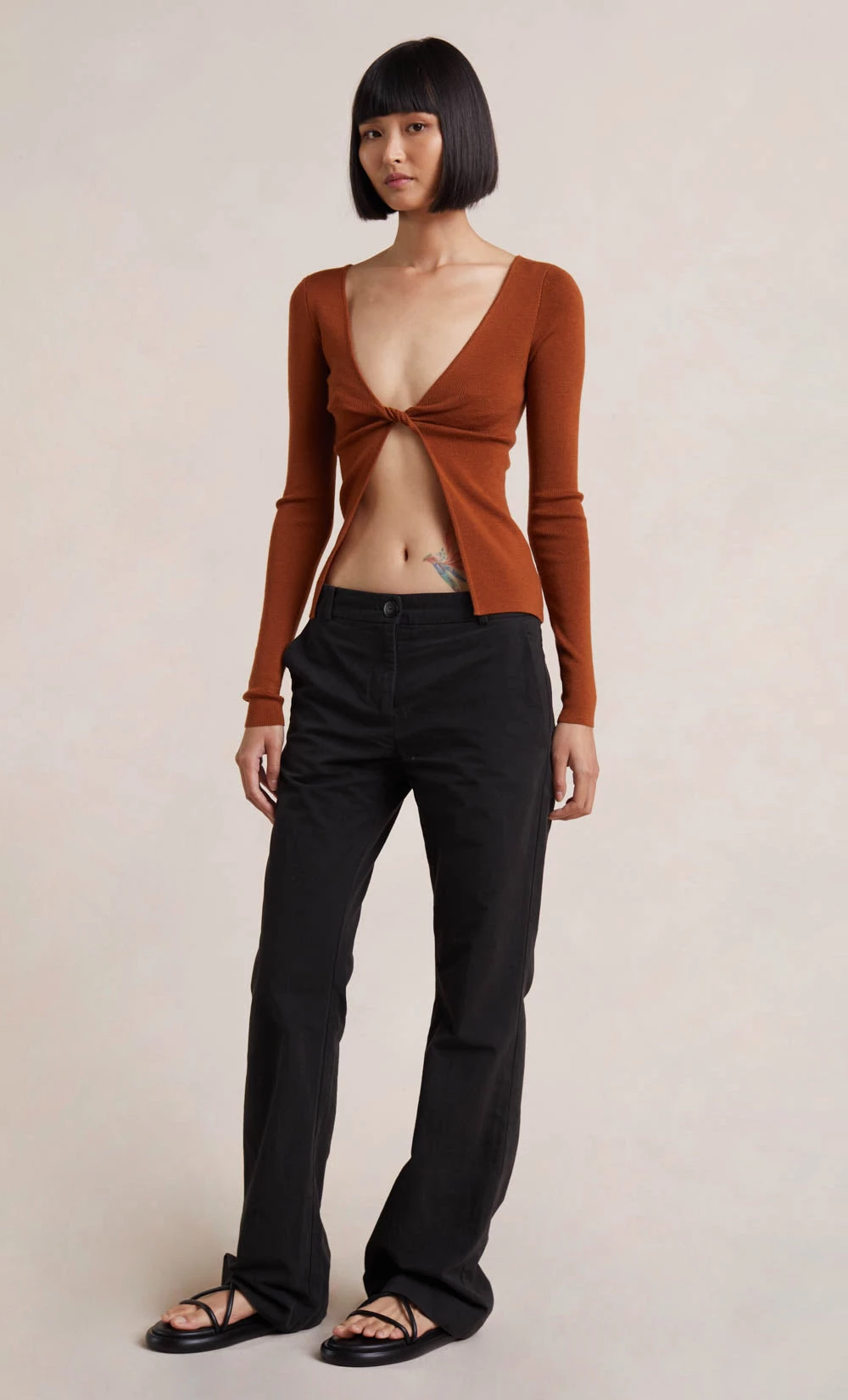 Bec&Bridge NEW ANA KNIT LONG SLEEVE TWIST TOP - RUST 4 Bec&Bridge NEW ANA KNIT LONG SLEEVE TWIST TOP - RUST