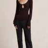 Bec&Bridge Tops ALLY KNIT LONG SLEEVE TOP - CHOCOLATE