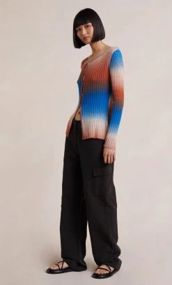 Bec&Bridge ALANA LONG SLEEVE KNIT CARDIGAN - ORANGE GRADIENT