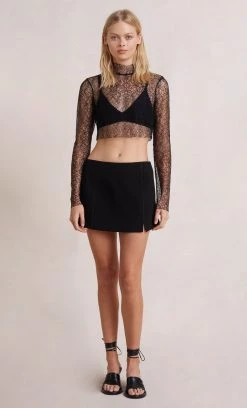 Bec&Bridge DEON MINI SPLIT SKIRT - BLACK