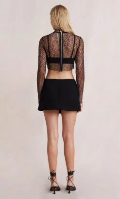 Bec&Bridge DEON MINI SPLIT SKIRT - BLACK