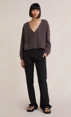 Bec&Bridge IRIS KNIT CARDIGAN - CHOC MARLE NEW