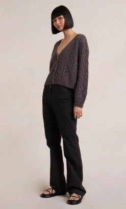 Bec&Bridge IRIS KNIT CARDIGAN - CHOC MARLE NEW