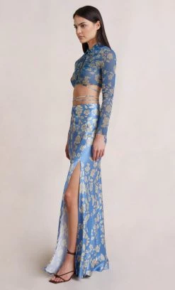 Bec&Bridge BLOSSOM LONG SLEEVE TOP - BLUE PRINT NEW