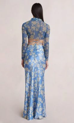 Bec&Bridge BLOSSOM LONG SLEEVE TOP - BLUE PRINT NEW