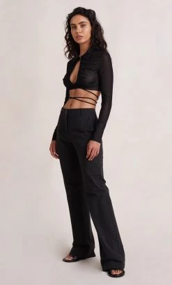 Bec&Bridge BLOSSOM LONG SLEEVE TOP - BLACK NEW