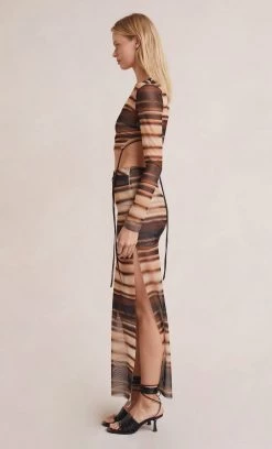 Bec&Bridge NEW WATERCOLOUR LONG SLEEVE CROP TOP - PRINT