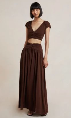 Bec&Bridge MYLA MAXI SKIRT - CHOCOLATE NEW