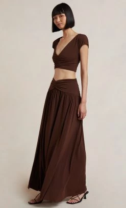 Bec&Bridge MYLA MAXI SKIRT - CHOCOLATE NEW