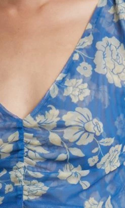 Bec&Bridge BLOSSOM SHORT SLEEVE TOP - BLUE PRINT