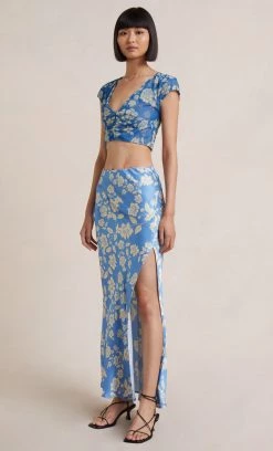 Bec&Bridge BLOSSOM SHORT SLEEVE TOP - BLUE PRINT