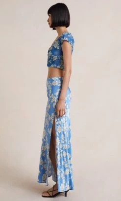 Bec&Bridge BLOSSOM SHORT SLEEVE TOP - BLUE PRINT