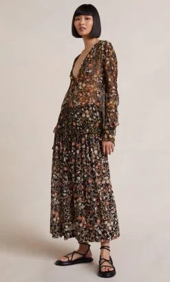 Bec&Bridge NIGHTSHADE MIDI SKIRT - PRINT Bottoms