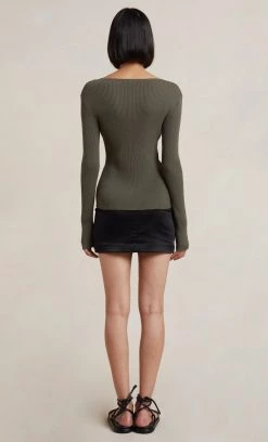 Bec&Bridge NEW SAPPHIRA KNIT CARDIGAN - KHAKI