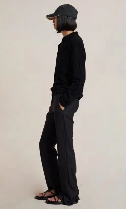 Bec&Bridge MICHELLE KNIT POLO TOP - BLACK NEW