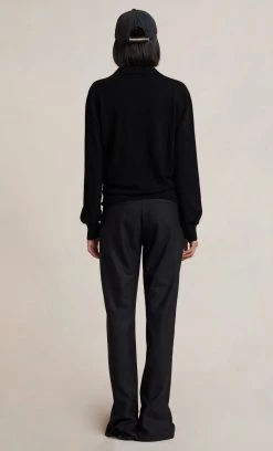 Bec&Bridge MICHELLE KNIT POLO TOP - BLACK NEW