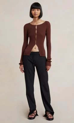 Bec&Bridge SAPPHIRA KNIT CARDIGAN - CHOC