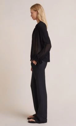 Bec&Bridge CHARLOTTE LONG SLEEVE BLOUSE - BLACK Tops