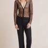 Bec&Bridge LACE RACER V BODYSUIT - BLACK